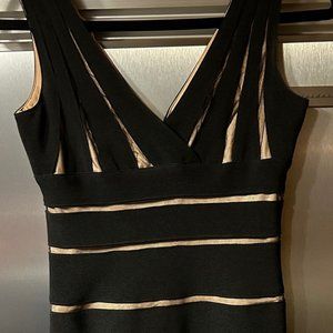 Cache Midi Black Dress - Size S